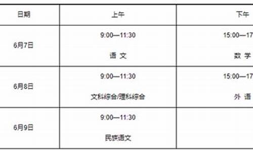 高考开考时间安排_全国高考开考时间